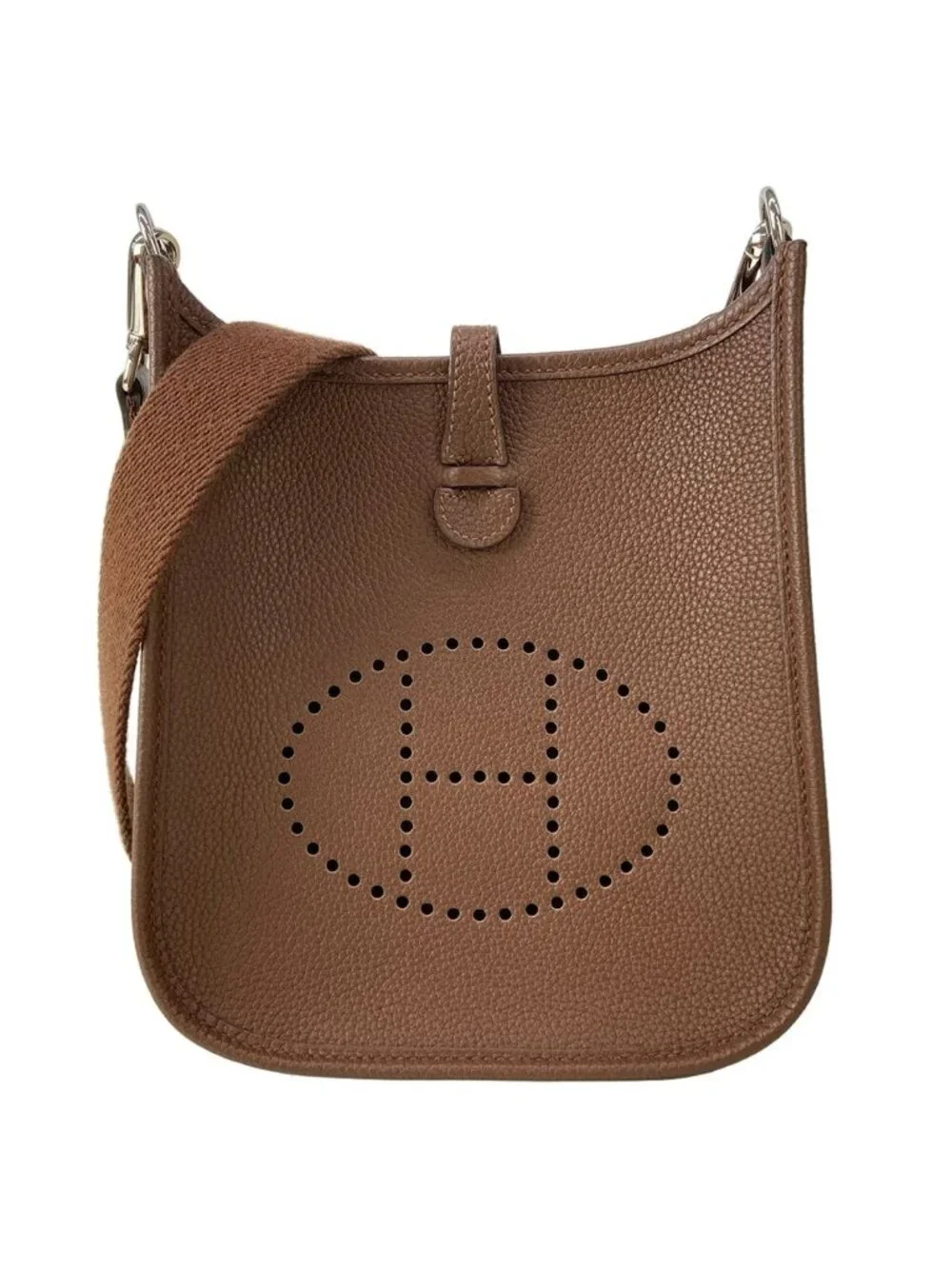 Hermes Shoulder Bag Evelyne TPM Amazon Cacao Silver